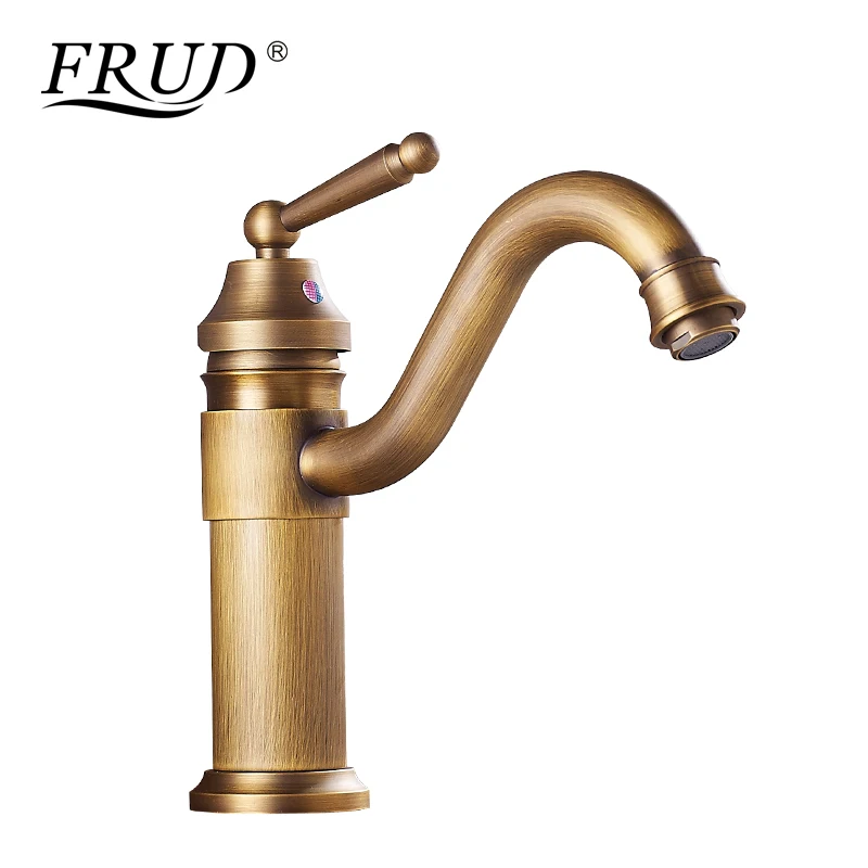 Frud Basin Faucets Retro Bathroom Sink Mixer Deck Mounted Single