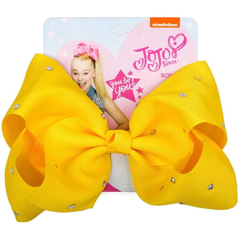 JOJO Siwa бант для волос 8 дюймов Большой Радужный стиль горячее бурение корсажная