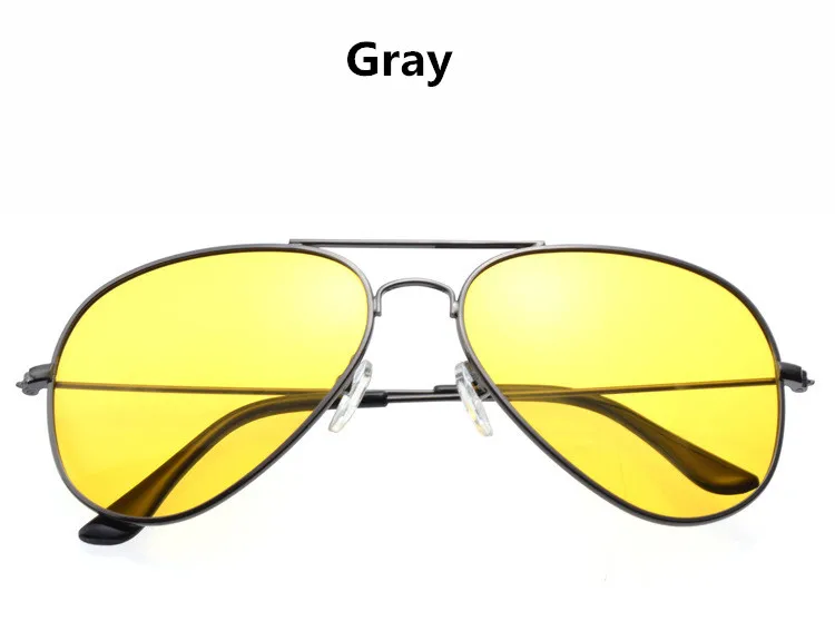 ZXWLYXGX очки пилота ночного видения, мужские и женские Брендовые очки, солнцезащитные очки, водительские очки для ночного вождения - Цвет линз: Серый