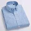 High Quality Men's Oxford Casual Shirts Leisure Design Plaid Men's Social Shirts 100% Cotton Short Sleeve Men's Dress Shirts ► Photo 3/6