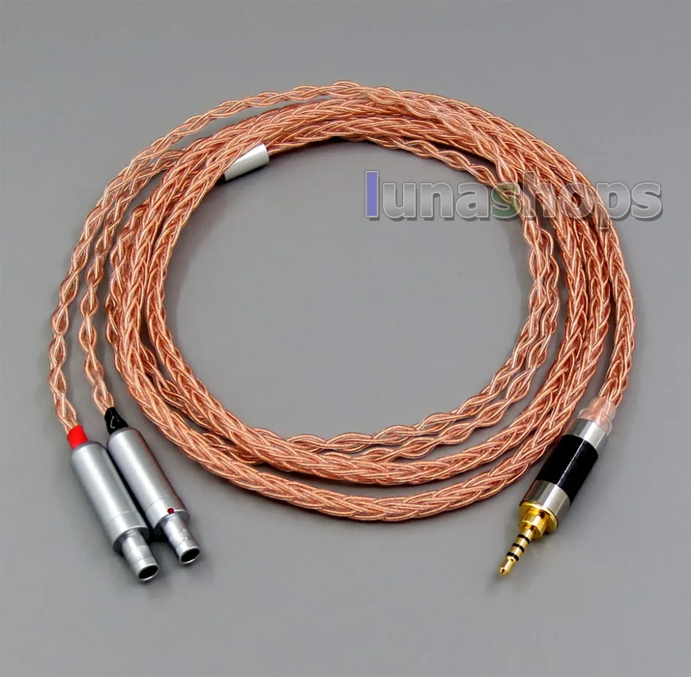 

LN006105 8 core 2.5mm 4.4mm Balanced MMCX Pure OCC Copper Earphone Cable For Sennheiser HD800 HD820s HD800s HD820 d1000