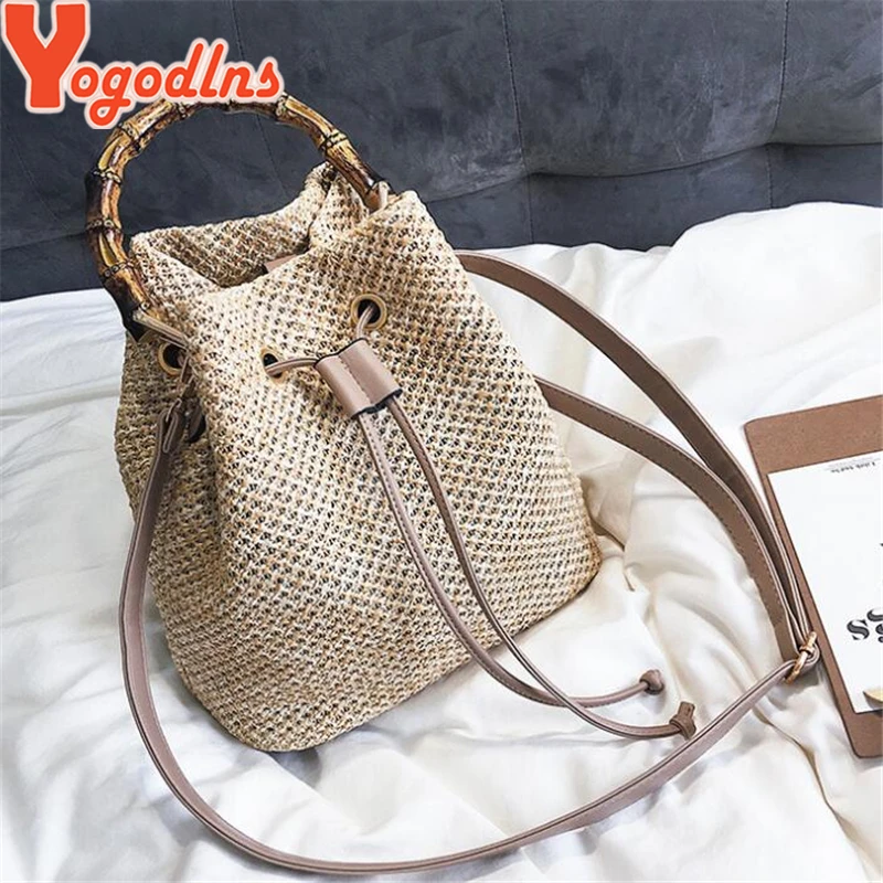 Yogodlns اليدوية النساء الصيف الشاطئ حقائب قش دلو Crossbody حقائب كتف الإناث الروطان حقيبة ساعي الصلب الأعلى مقبض حقيبة Yogodlns اليدوية النساء الصيف الشاطئ حقائب قش دلو Crossbody حقائب كتف الإناث الروطان حقيبة ساعي الصلب الأعلى مقبض حقيبة