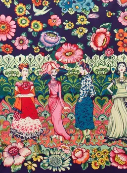 

Vintage clothing DIY manual Skeleton woman pure Cotton printing Patchwork Cotton Fabric tissus (1 meter)