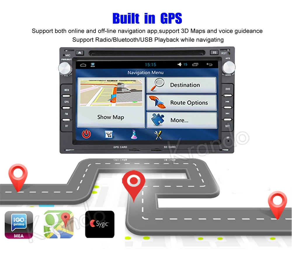 Discount Krando 7" Android 9.0 car navigation for Passat B5 For Golf 4 For Polo FOR Bora audio radio gps dvd player multimedia system 2