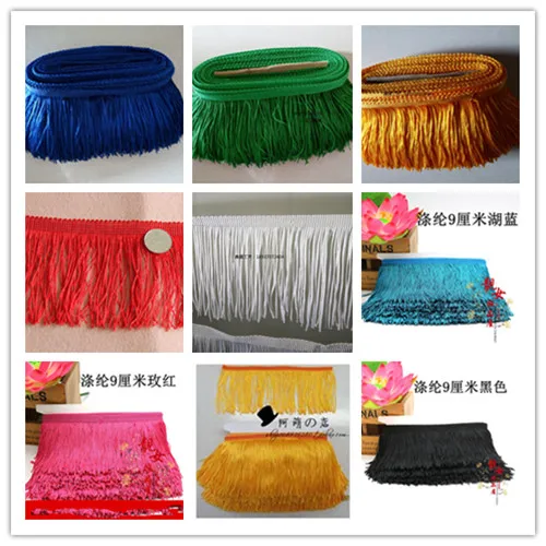 500Yards 9-10CM Width Polyester Tassel Fringe Trim For DIY Latin Dress African Lace Yarn Ribbon Sewing Curtain | Дом и сад