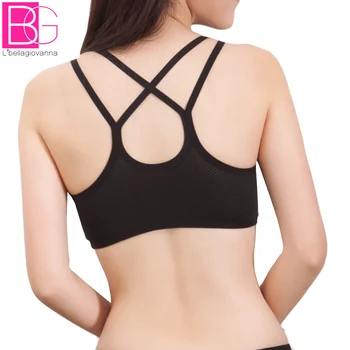 

Women Exercise Wireless Strips Bras lingerie Female Sleep Bras Spaghetti Back Hollow Fitness Bra Breathable Underwear Bralette