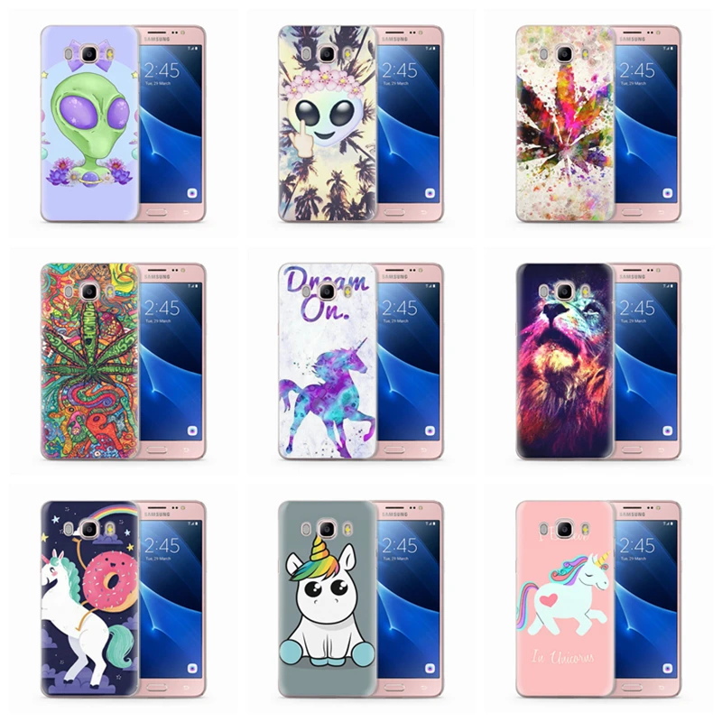 For Funda Samsung Galaxy J7 2016 Case J710 J710F Phone Cases Unicorn Painted Pattern Clear Soft Silicone W028 |