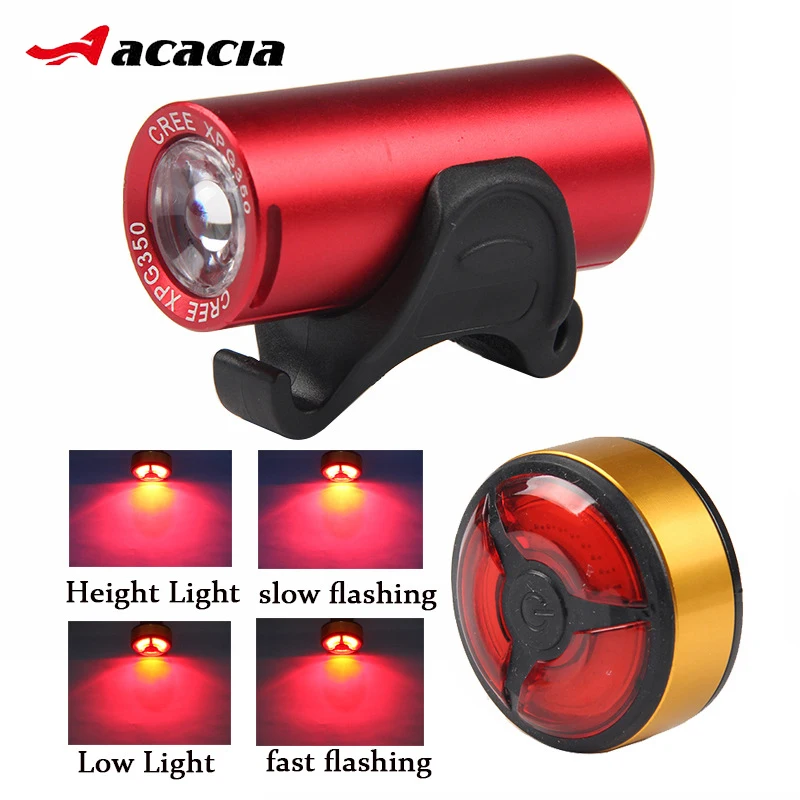 ACACIA 2018 New Bicycle Light Set Waterproof Bike Headlight MTB Road USB Charging Front Lamp Tail Taillight | Спорт и развлечения