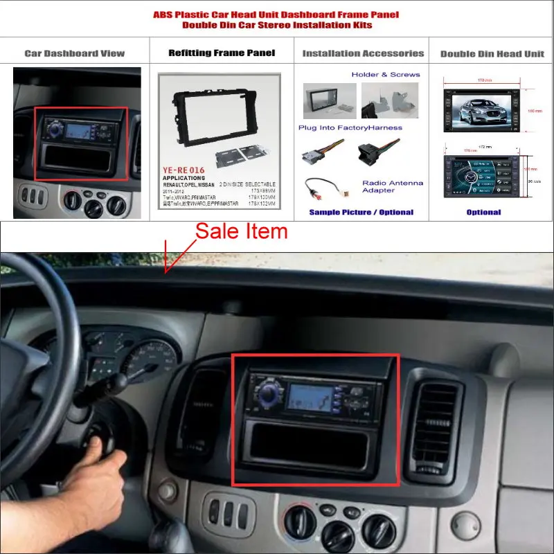 Liislee 2 DIN рамка панель для Renault trafc для Opel Vivaro для Nissan Primastar Aftermarket Радио DVD gps Navi установка