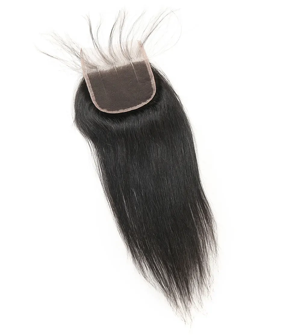 Hair Villa Remy Peruvian Straight Human Hair Lace Closure 44 Free Part Middle Part Three Part Human Hair Lace Closure  (6)