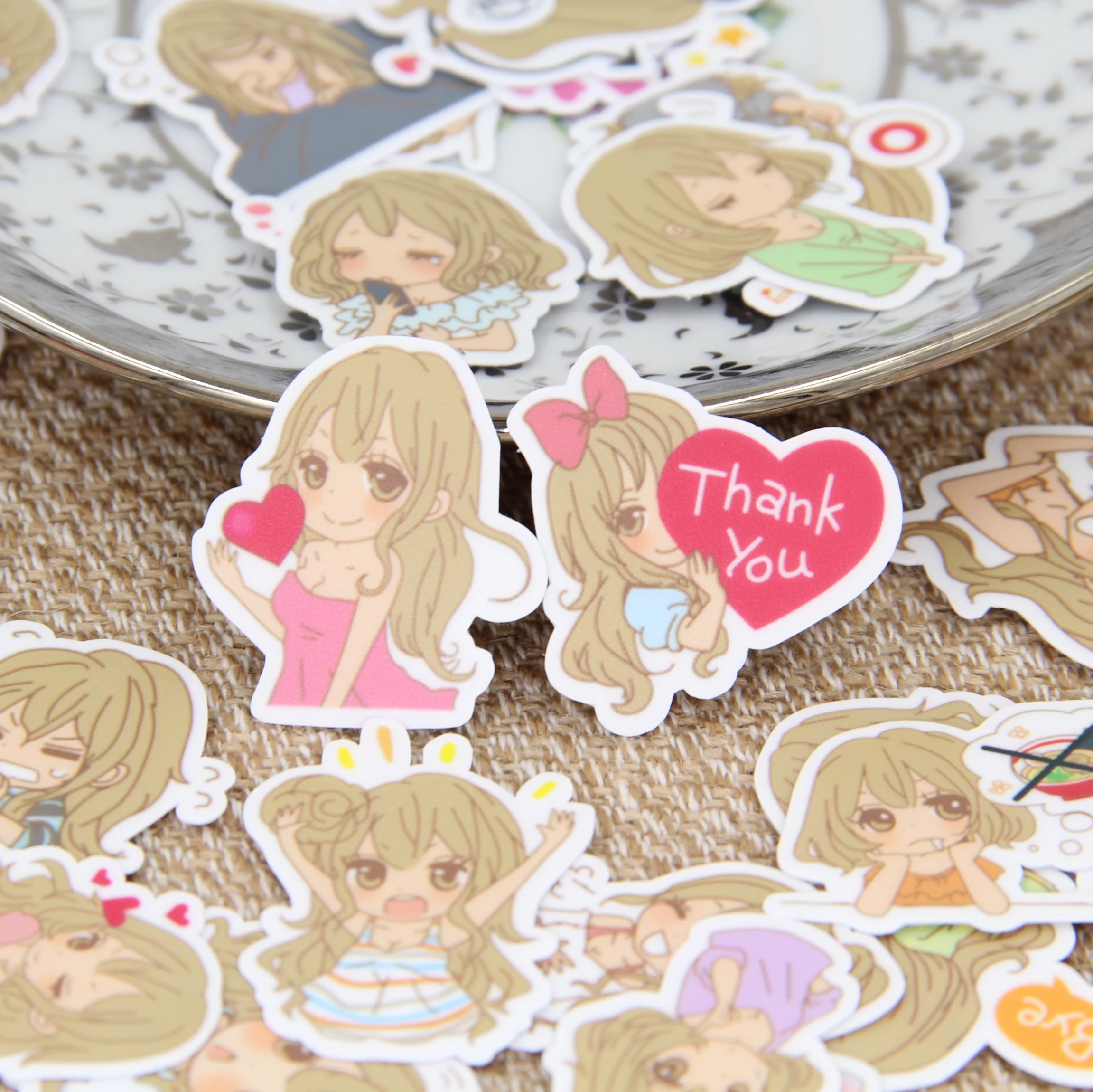 40pcs Self made Pretty Girl English Words Scrapbooking Stickers DIY