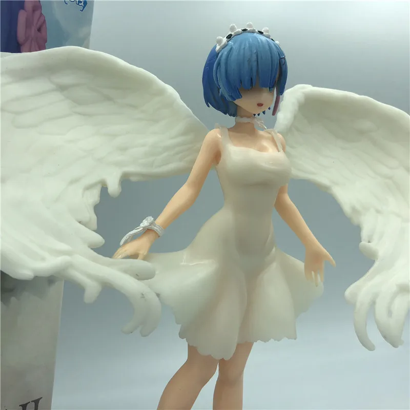 Аниме Re: жизнь в другом мире от zero Angel wings Rem Прозрачное платье ПВХ фигурка Милая Rem модель игрушки 23 см