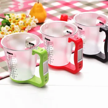 

600ml liquid measuring cup kitchen electronic scale button cell battery LCD display multi-functional digital scale display