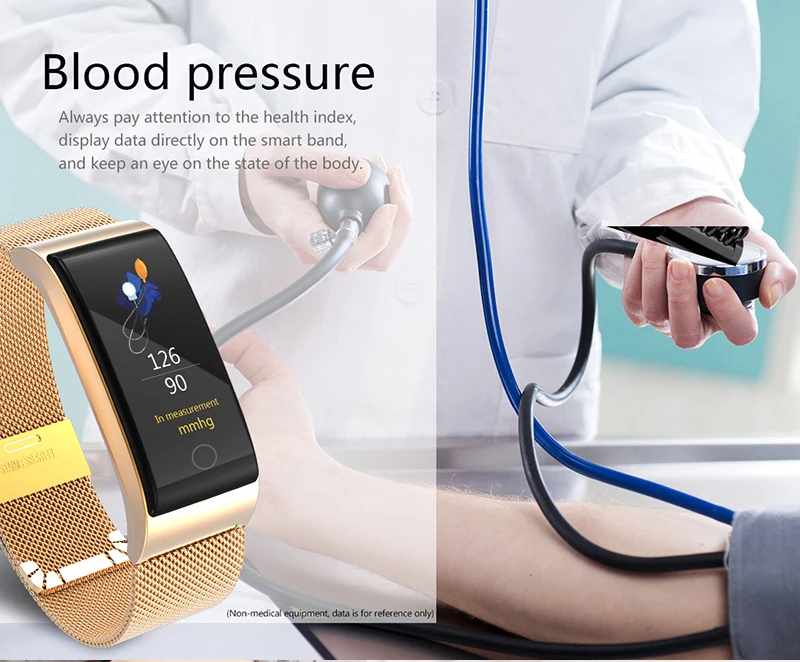 Billig Blutdruck Monitor Armband tonometer Herz Rate Monitor Digital tensiometro Uhr Oxymeter Pulsometer Smart Metall Armband