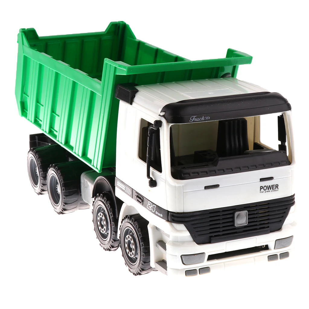 1/22 Plastic Friction Powered Dump Truck Construction Vehicle Toy Dump TruckExcavator Bulldozer Street Sweeper for Kids