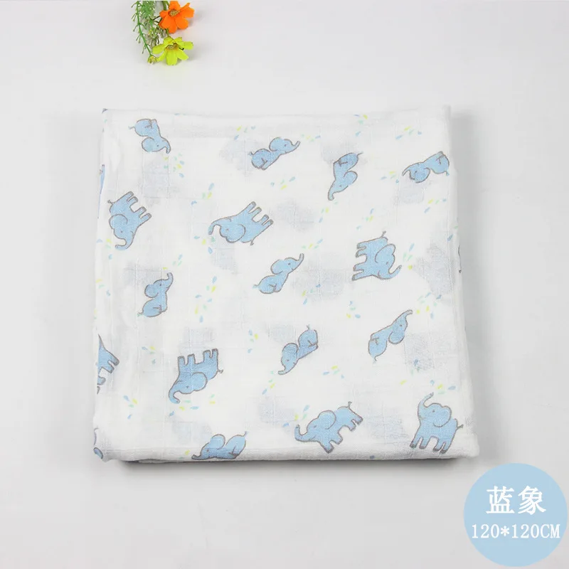 Бамбуковое волокно муслиновое детское одеяло пеленать обертывание для новорожденных лучше мягкое одеяло s постельные принадлежности банное полотенце-пеленка 120*120 см - Цвет: 3