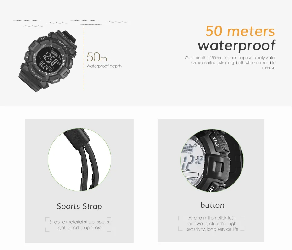 Spovan спортивные цифровые часы мужские Смарт задний светильник черные наручные часы водонепроницаемые военные качественные сильные Erkek Kol Saati