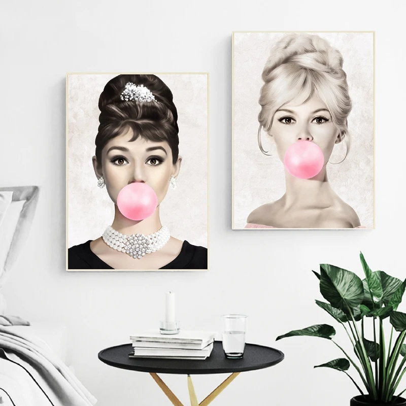 Marilyn Monroe Bubble Gum Canvas Print Living Room Decor