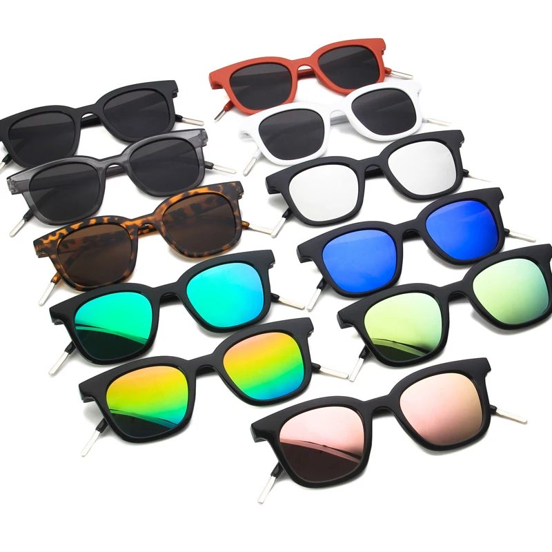 [EL Malus]New Brand Designer Square Red Frame Sunglasses Women Men Blue Black Lens Mirror Vintage Sun Glasses Gafas Eyewear