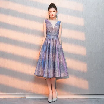 

Luxury Evening Dresses 2020 New A-line Sleeveless Women Formal Party Gown Prom Dress Robe de Soiree LYFYY33