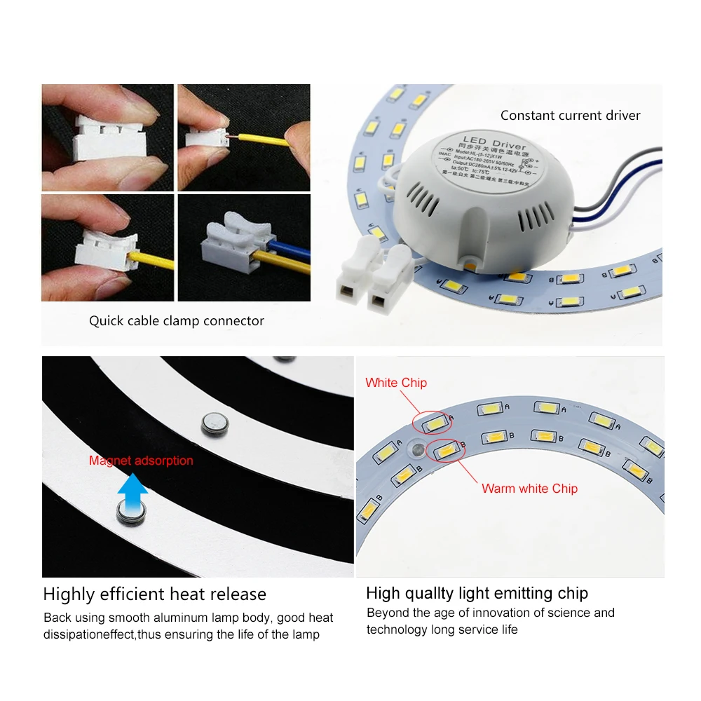 Светодиодный кольцевая труба светильник двойной цвет белый/теплый белый Регулируемый заменить другой потолочный светильник энергосберегающий светодиодный светильник