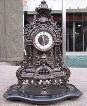 S07142 Western Art superb Bronze Base Marble pedestal CLOCK Statue | Дом и сад