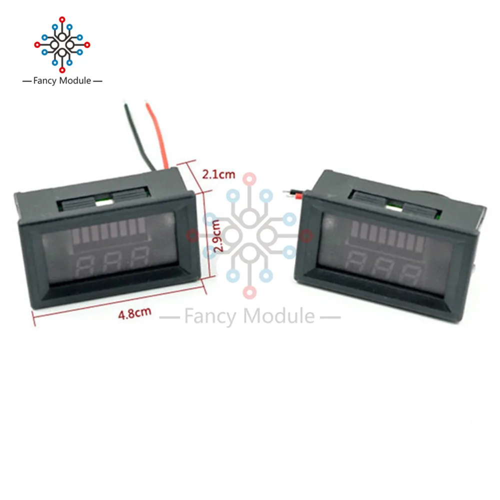 6V/12V/36V/48V Red LED Lead-Acid Battery Indicator Battery Capacity Acid Tester Voltmeter Charge Level Indicator For Arduino