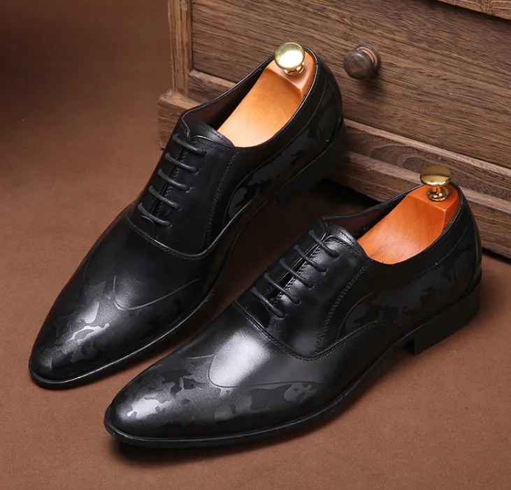 Formales Puntiagudo Clásico De Del Zapatos Pic Retro Encaje Negocios Pic as Cuero Los Derby As Pie Hombres Dedo Real Oficina Hombre 4Yfaqp4r