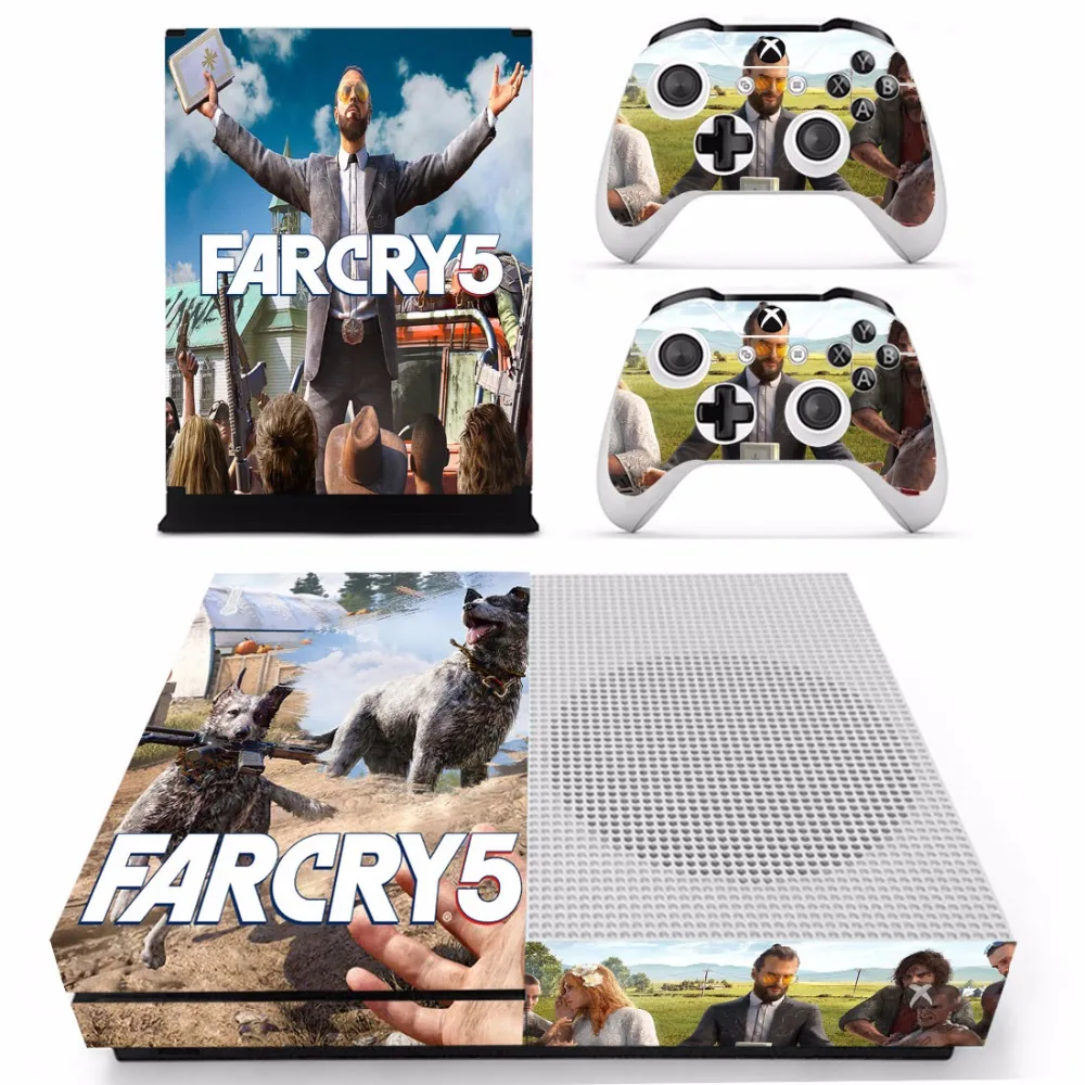 Far Cry 5 farcry кожи Стикеры наклейка для Microsoft Xbox One S консоли и 2 Пульты ДУ для игровых приставок для Xbox One S кожи Стикеры винил