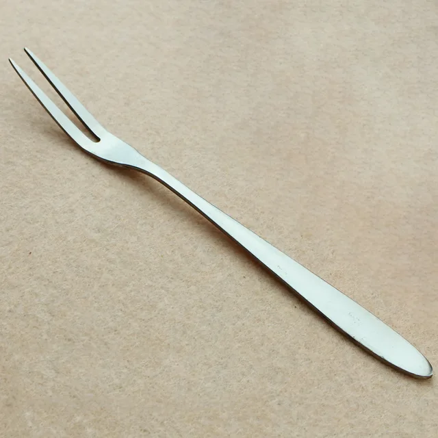 10pcs/lot 13cm Stainless Steel Two Prong Forks Bistro Cocktail Fork