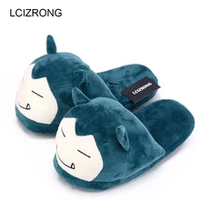 Women Anime Cartoon Pokemon Slippers Lovers Warm Woman Slippers Elf Ball Pikachu Go Plush Shoes Home
