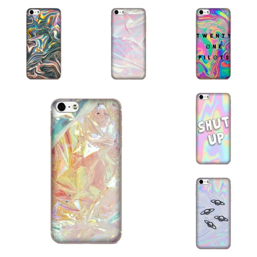 

Holographic Art For Apple iPhone X XS Max XR 4 4S 5 5C 5S SE 6 6S 7 8 Plus TPU Mobile Phone Cases