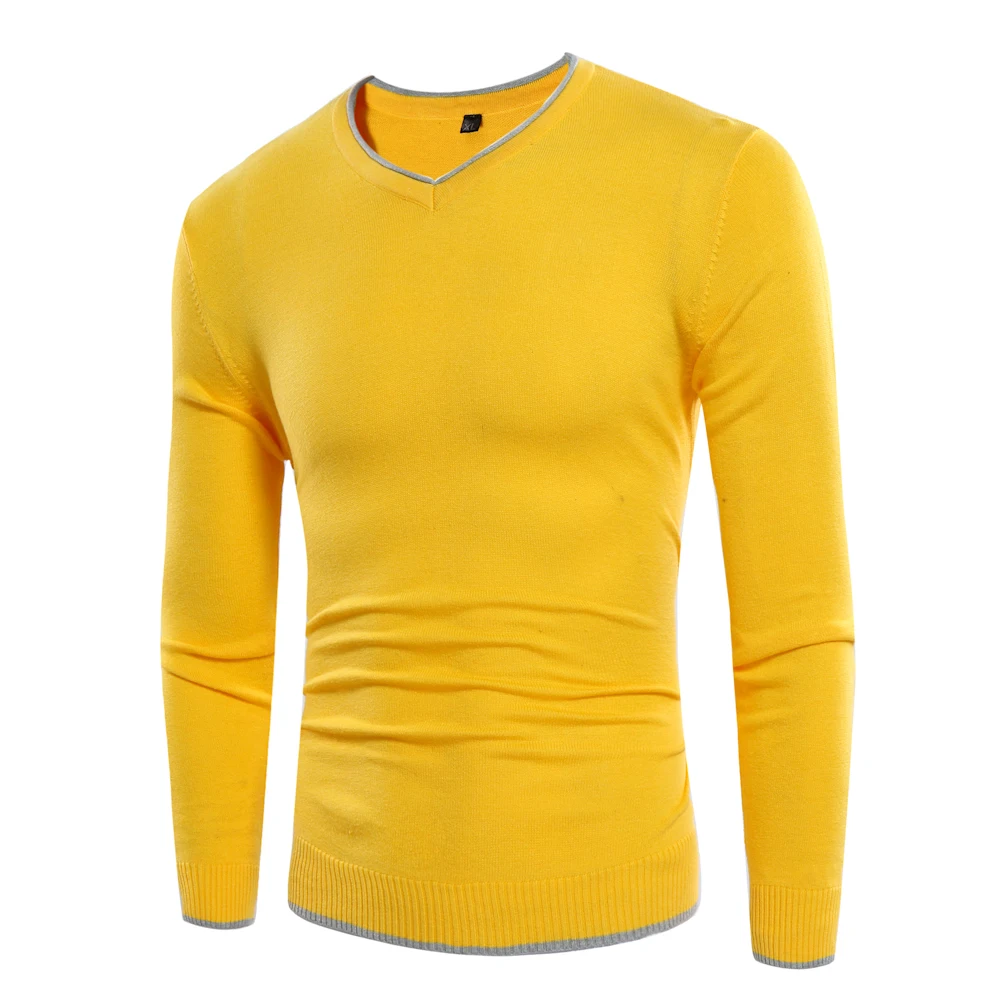 Autumn Winter font b Men b font Basic V Neck font b Sweater b font font
