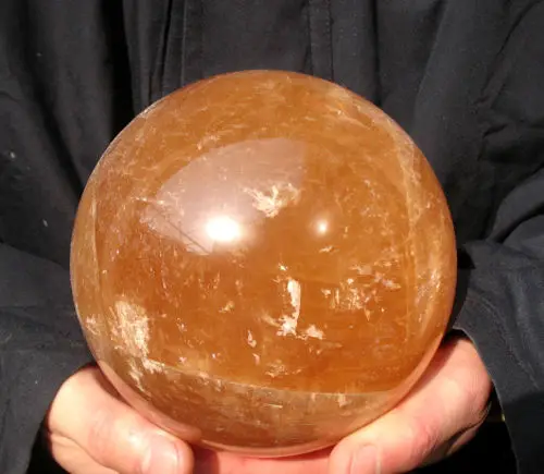 

WW 04792 NATURAL golden CALCITE CRYSTAL SPHERE BALL REIKI