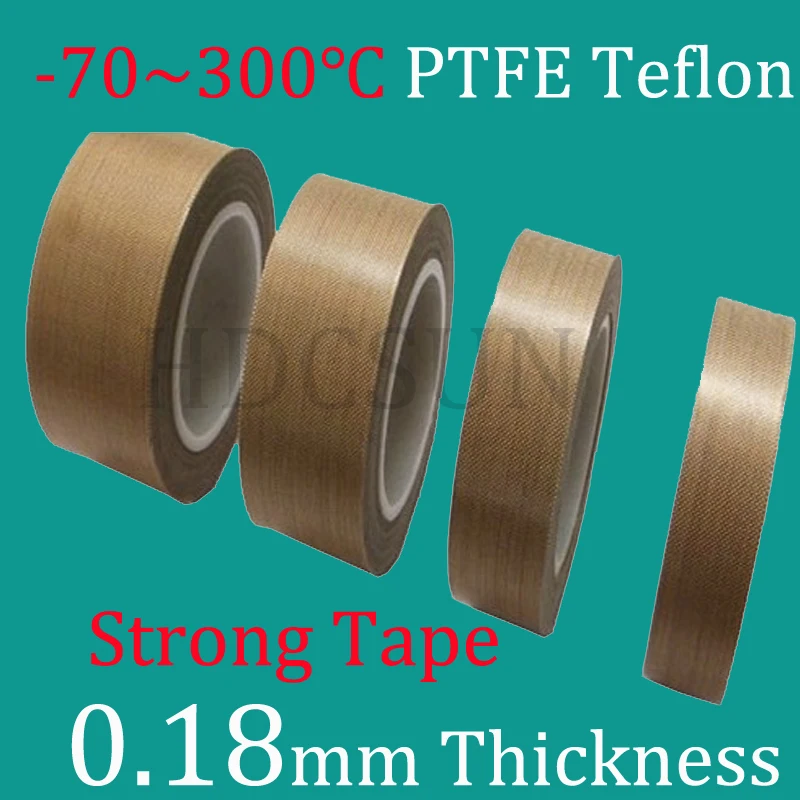 1 Roll 10m*0.18mm thickness PTFE Teflon Adhesive Tape Cloth Hi Temp
