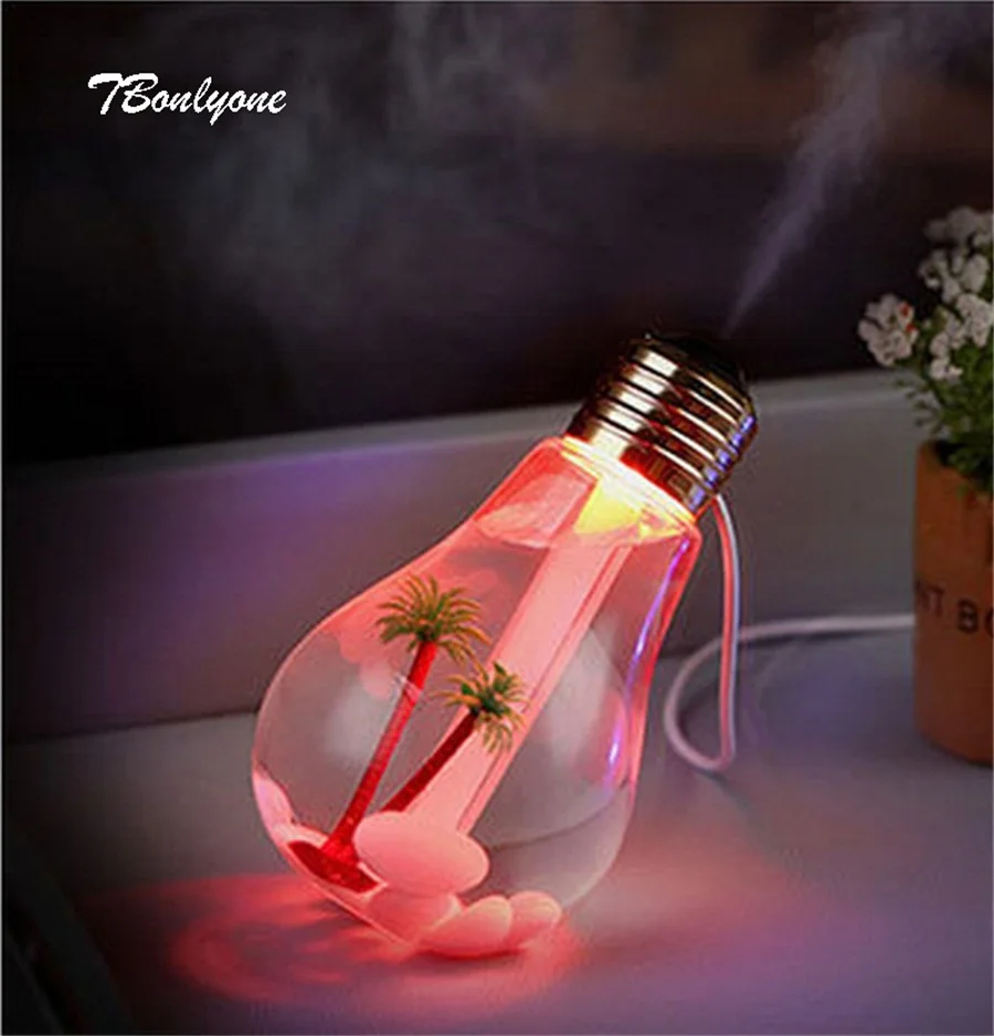 

TBonlyone 400ML Bulb Design Colorful Ultrasonic Aroma Diffuser Aromatherapy Air Humidifier Essential Oil Diffuser Fogger