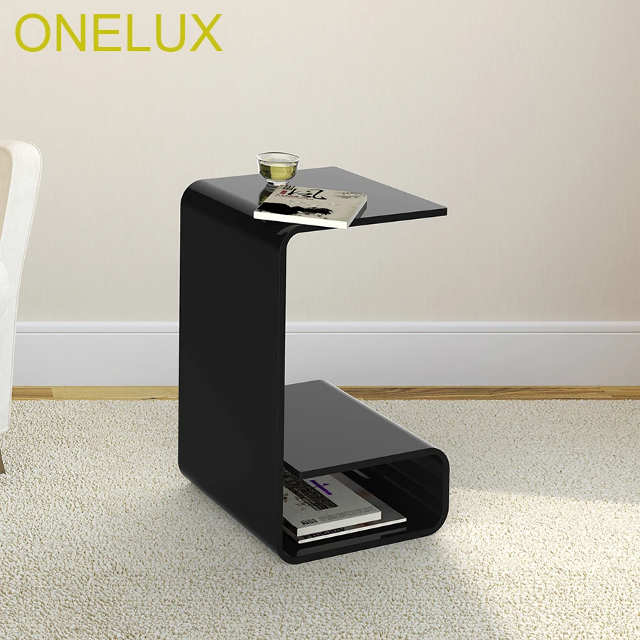 شلال الاكريليك أريكة الجدول مع مجلة الرف ، سيت طاولة الشاي الصغيرة-30 واط 35D عرضية 50 h سم