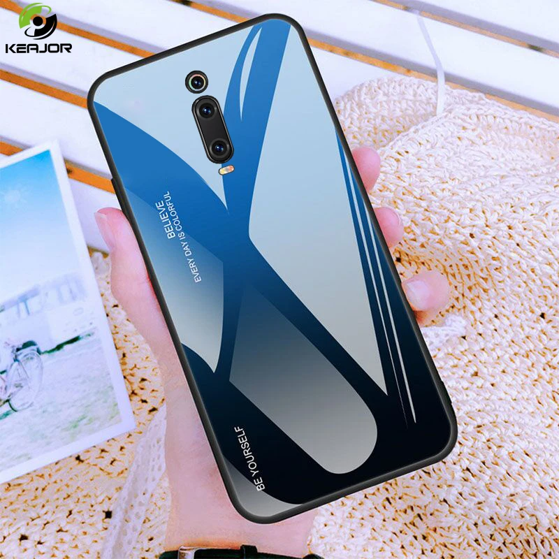 Чехол для Xiaomi Redmi K20 Pro роскошный градиентный чехол закаленное стекло Жесткий