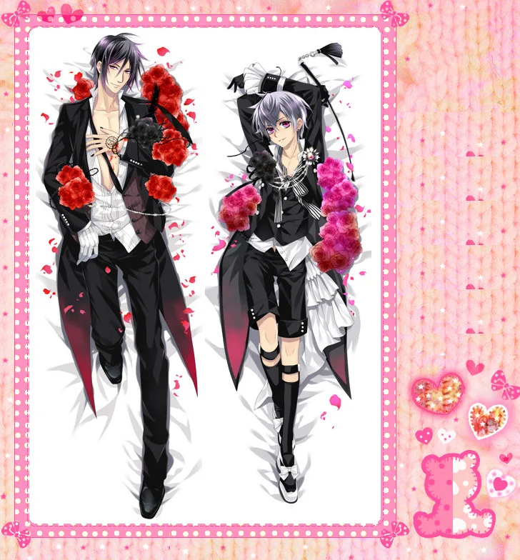 Anime Cartoon Kuroshitsuji Double Bolster Hugging Pillow Case Pillow