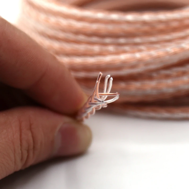 Бесплатная доставка PTFE посеребренный провод OCC медный плетеный кабель для DIY