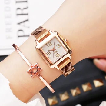 

2019 New Fashion Luxury Ladies Dress Watch Rose Gold Casual Diamond Watch Female Wrist Watches Steel Magnetic Mesh Women Clock
