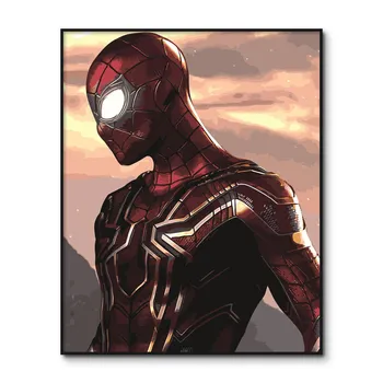 

Spider Man Painting by Numbers on Canvas Peter Parker Poster Paint by Number kits Hand painted Pictures DIY Painting Wall Art