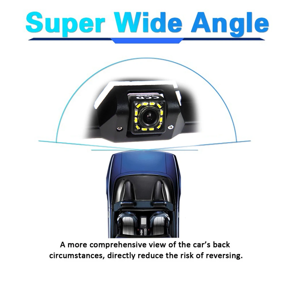 BYNCG 170 Европейская Автомобильная рамка для номерного знака, Автомобильная камера заднего вида с 12 светодиодами, универсальная CCD светодиодная камера ночного видения