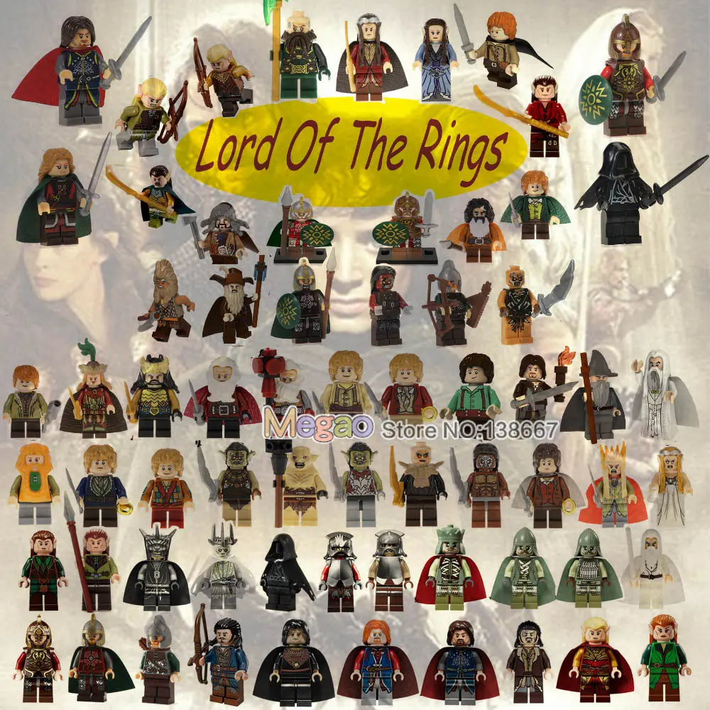 

Single Lord of the Rings Action Dwalin Bifur Balin Thorin Azog Bilbo Strong Orc Building Blocks Toys for Children
