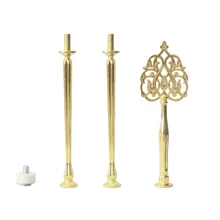 Стиль Тимбо Форма 100 шт. в партии Свадебные блестящие золотые серебряные смешанные цвета 3 многоуровневые аппаратные металлические подставка для торта