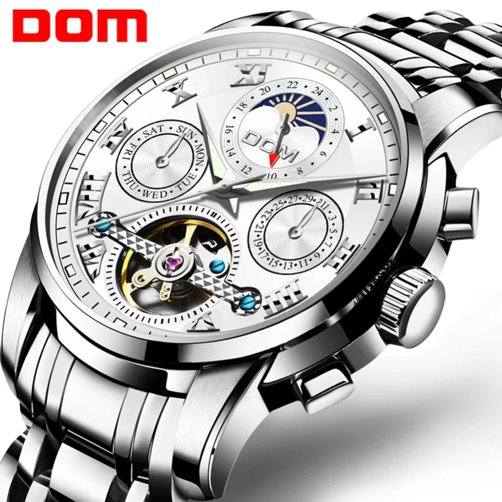DOM Watch Men Fashion Automatic Mens Watch Top Brand Luxury Casual Stainless Steel Waterproof Mechanical Watch Men M-75D-1MH DOM Watch Men Fashion Automatic Mens Watch Top Brand Luxury Casual Stainless Steel Waterproof Mechanical Watch Men M-75D-1MH