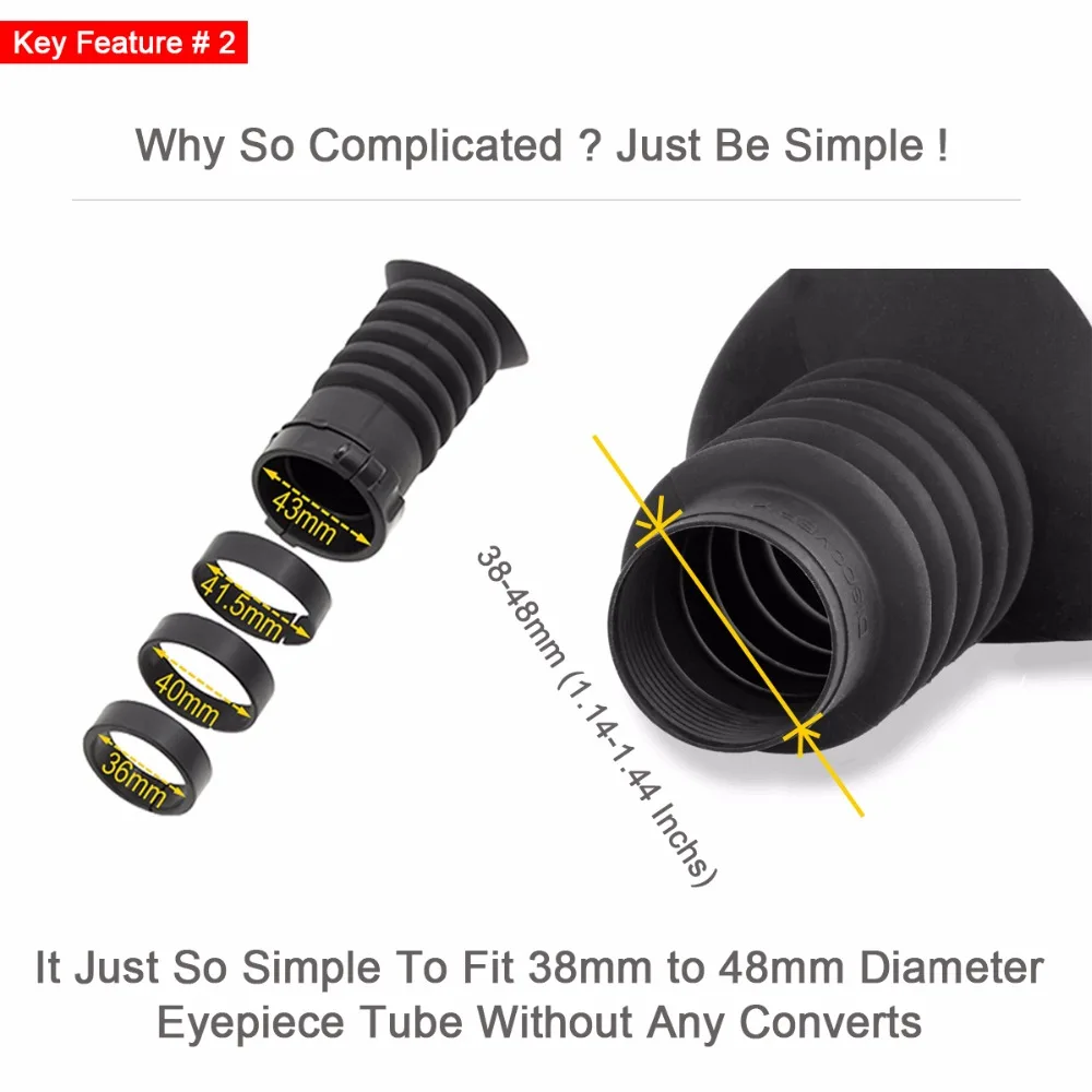 Discovery Охота Сфера тени для век rilfescope резиновая окуляра протектор Extender подходит 38 мм до 48 мм оптический прицел аксессуары