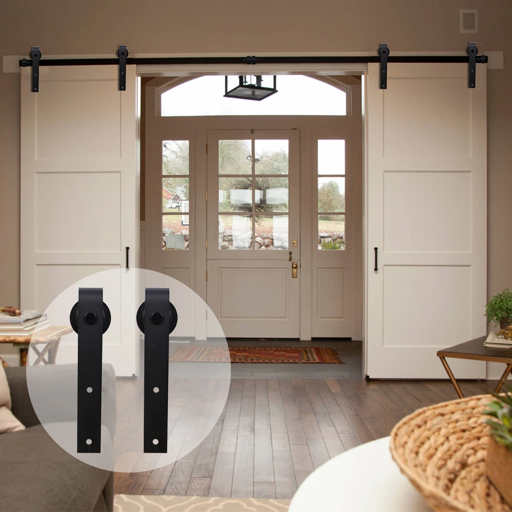 LWZH Industrial Style 13FT 14FT 15FT Sliding Barn Door Steel Hardware Kit font b Closet b