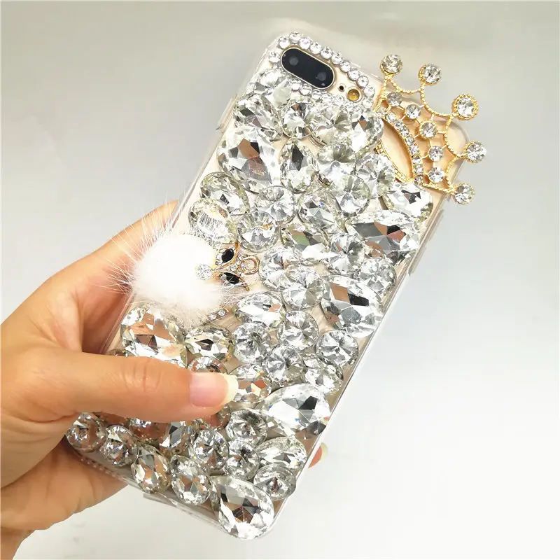 

Cases For Xiaomi A1 A2 lite mi 8 SE Redmi 6 4X Note 4 5A Prime Note5 6 7 Glitter Fox fur ball pompom soft Phone case Crown Cover