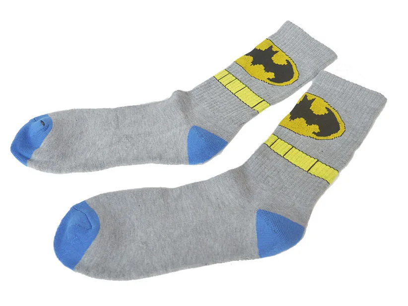 Носки, спортивные носки для мужчин, американский Капитан Супермен, Бэтмен, хип-хоп баскетбольные Носки, махровые носки, цветные носки для катания на коньках